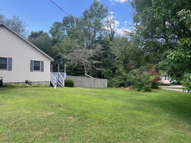 view of yard with fence