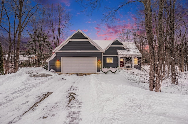 view of front of house featuring a garage