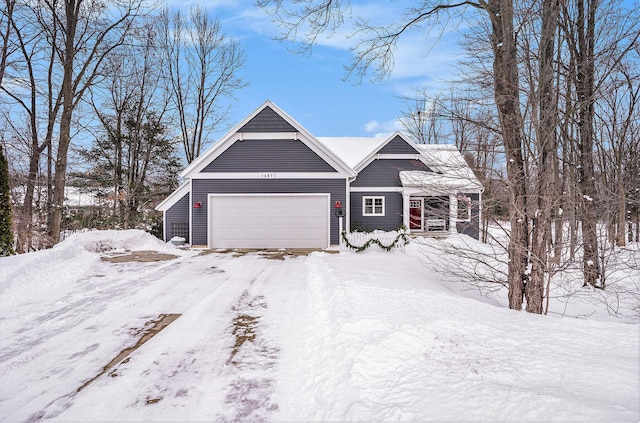 view of front of house with a garage