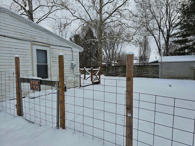 view of snowy yard