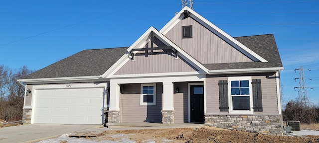 craftsman-style house with a garage