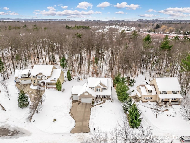 view of snowy aerial view