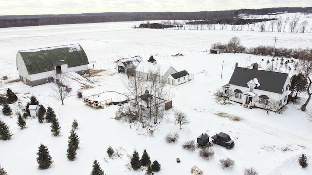 view of snowy aerial view