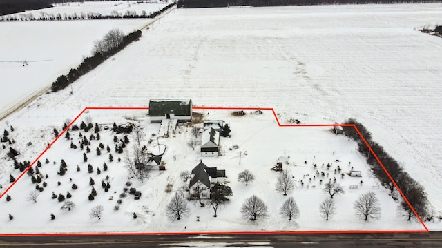 view of snowy aerial view