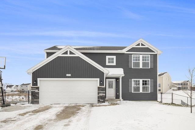 view of front of house featuring a garage