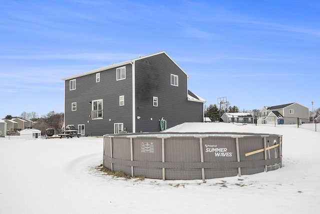 view of snow covered exterior