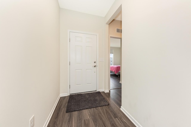 entryway featuring dark hardwood / wood-style floors