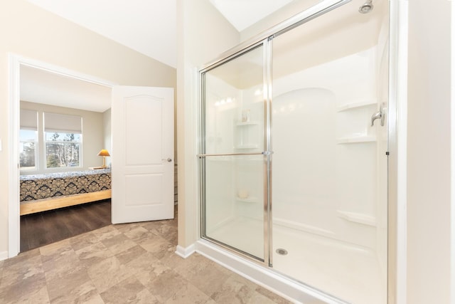 bathroom featuring walk in shower