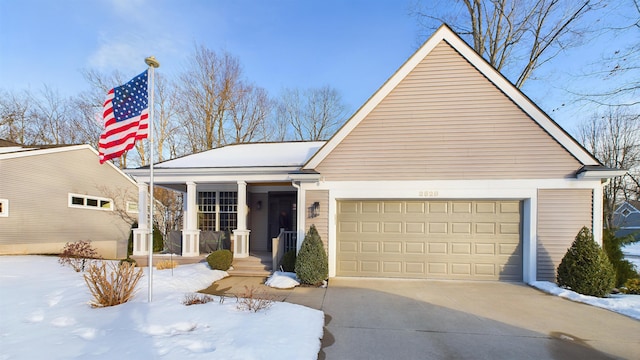 view of front facade with a garage