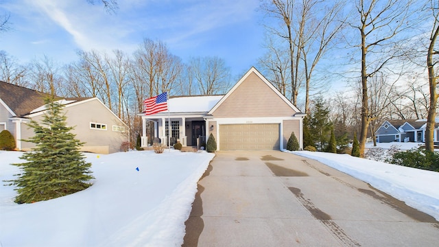 view of front facade featuring a garage