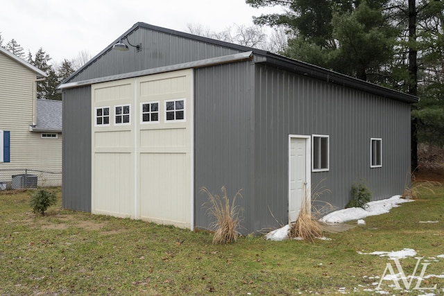 detached garage with fence