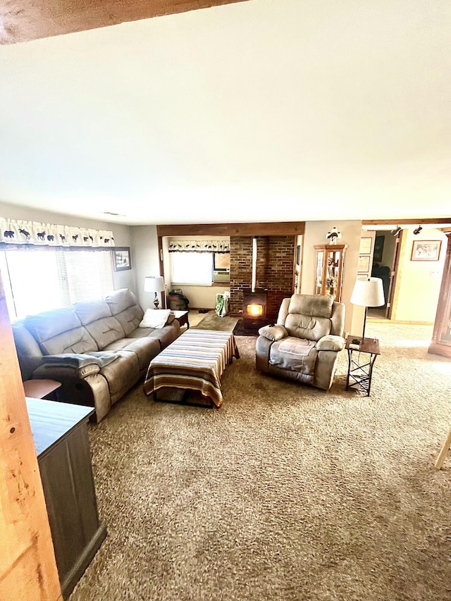 living room featuring carpet flooring