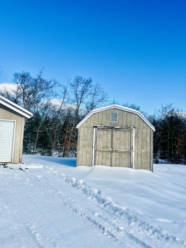 view of snow covered structure