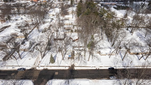 view of snowy aerial view