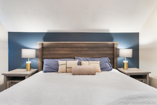 bedroom featuring a textured ceiling