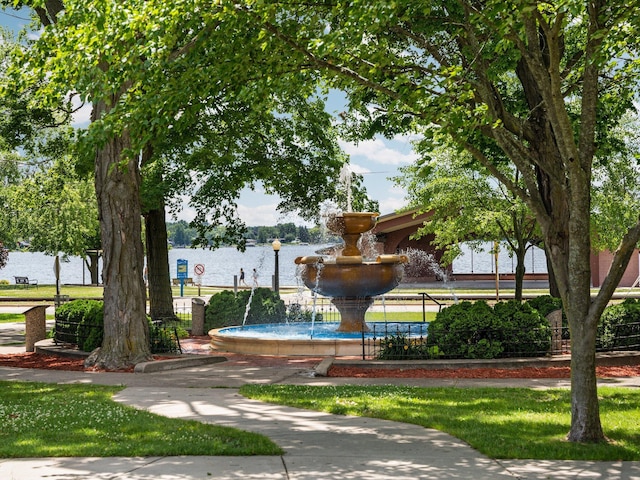 view of community featuring a water view