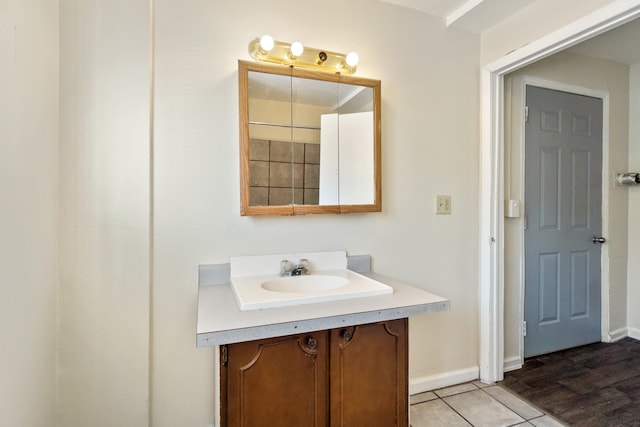 bathroom featuring vanity and tile patterned flooring