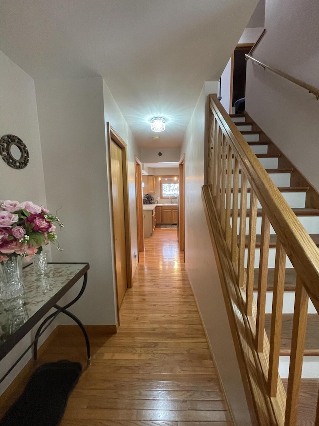 corridor featuring light hardwood / wood-style floors