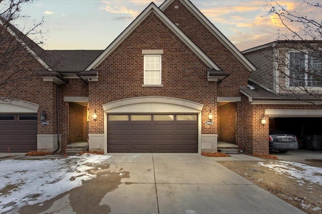 front facade featuring a garage