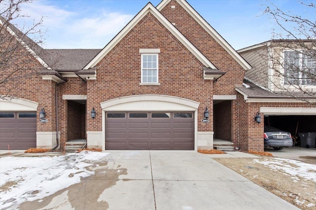 view of property with a garage