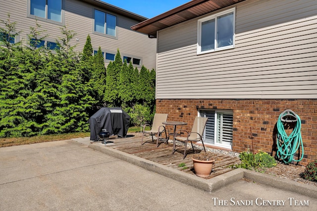 view of patio featuring area for grilling