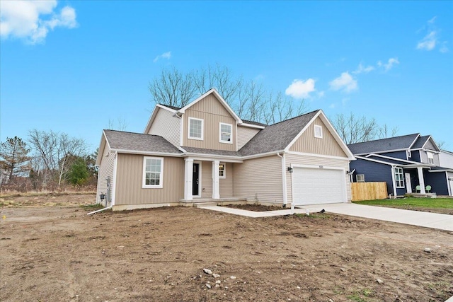 view of front of house with a garage