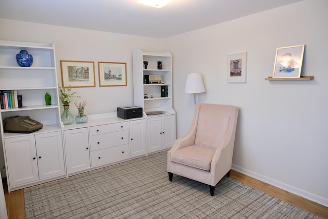 living area featuring light hardwood / wood-style flooring