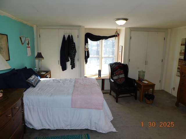 bedroom with carpet floors