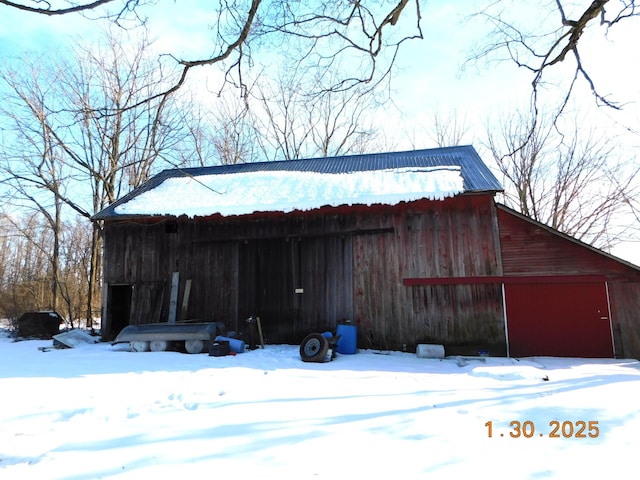 view of snow covered structure