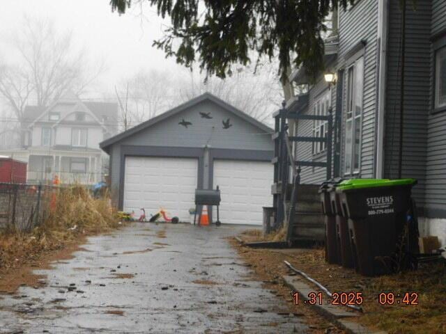 view of garage