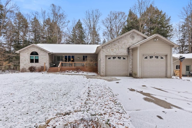 ranch-style home featuring a garage