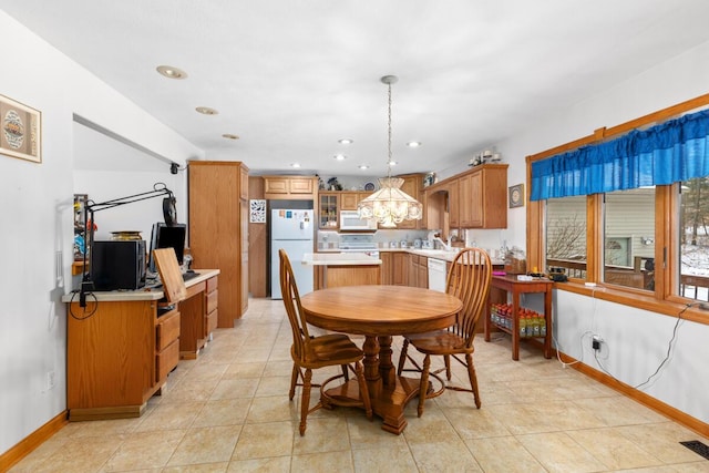 dining room featuring light tile patterned floors