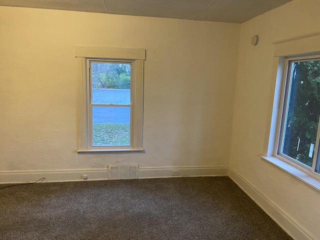 unfurnished room with carpet floors