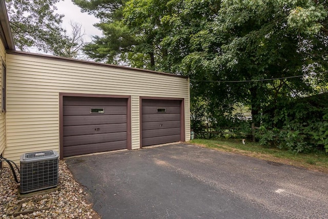 garage featuring central AC unit