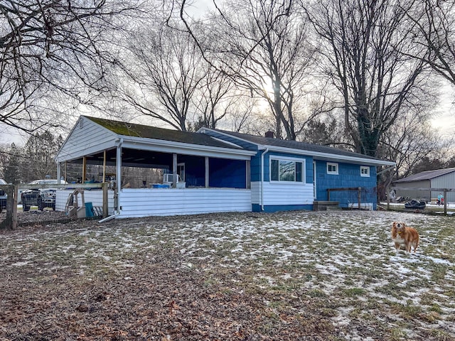 view of single story home