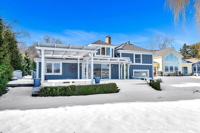 exterior space featuring a garage