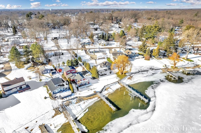 aerial view with a residential view