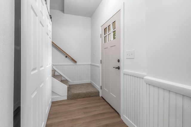 entryway featuring hardwood / wood-style floors