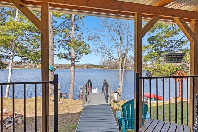 3509 N Shore Dr, Sears, MI 49679 - dock area featuring a water view
