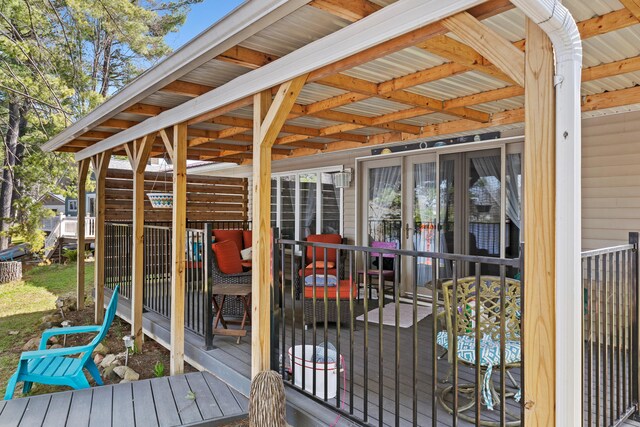 3509 N Shore Dr, Sears, MI 49679 - view of wooden terrace