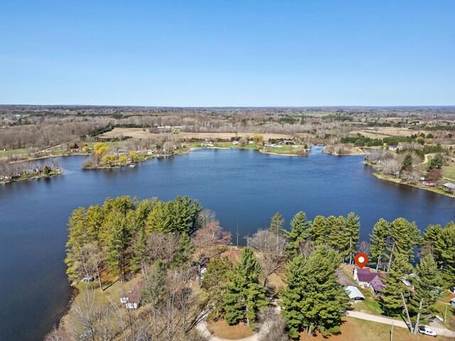 3509 N Shore Dr, Sears, MI 49679 - bird's eye view featuring a water view