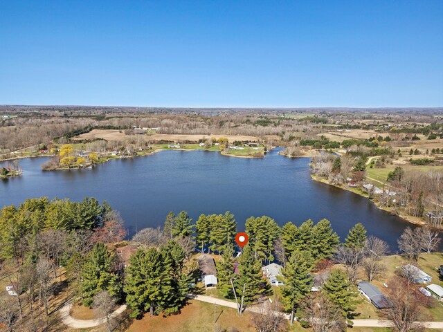 3509 N Shore Dr, Sears, MI 49679 - bird's eye view featuring a water view