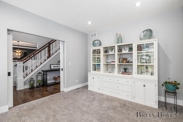 interior space with carpet floors