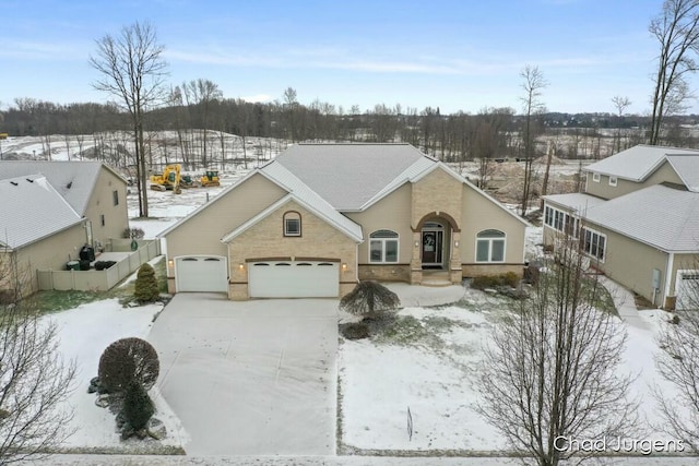 view of front of house featuring a garage