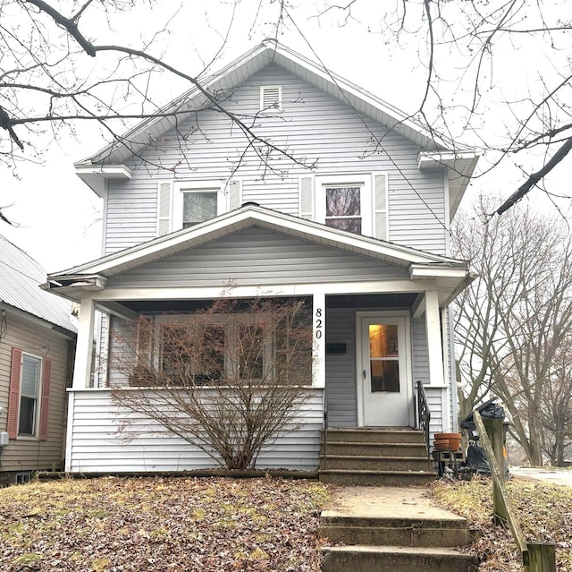 view of front facade with covered porch