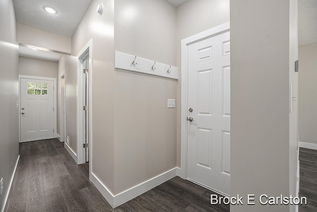 interior space featuring dark hardwood / wood-style flooring