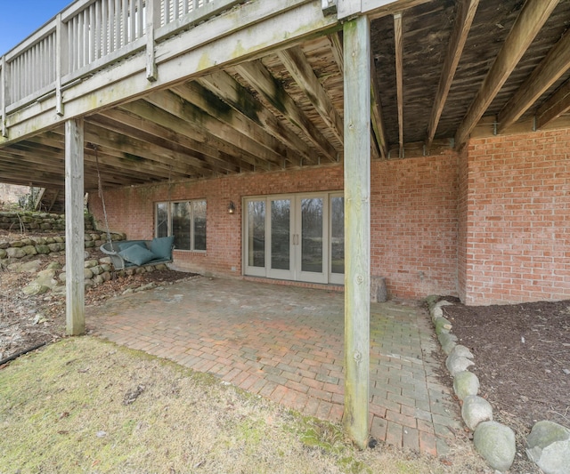 view of patio featuring french doors