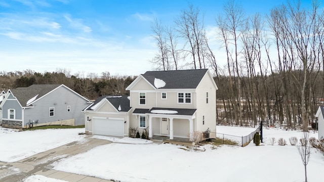 view of front of home featuring a garage