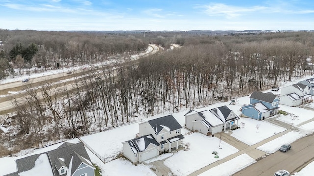 view of snowy aerial view