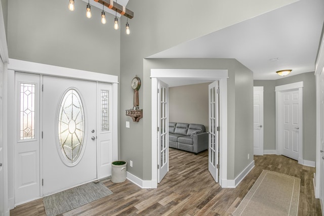 entrance foyer with a wealth of natural light and wood-type flooring